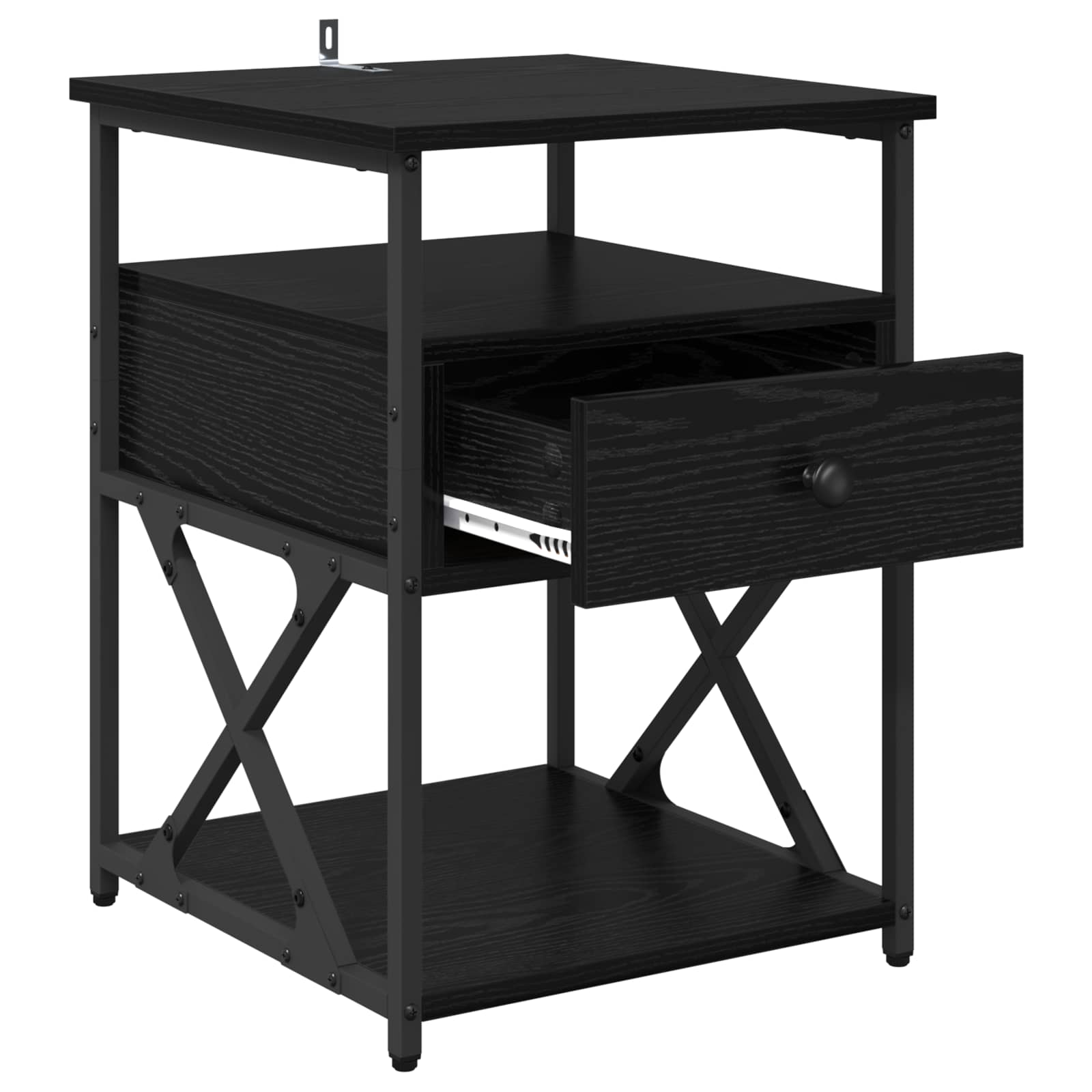 Nachttisch 2 Stk. Schwarz Eichen-Optik 40 x 42 x 55 cm