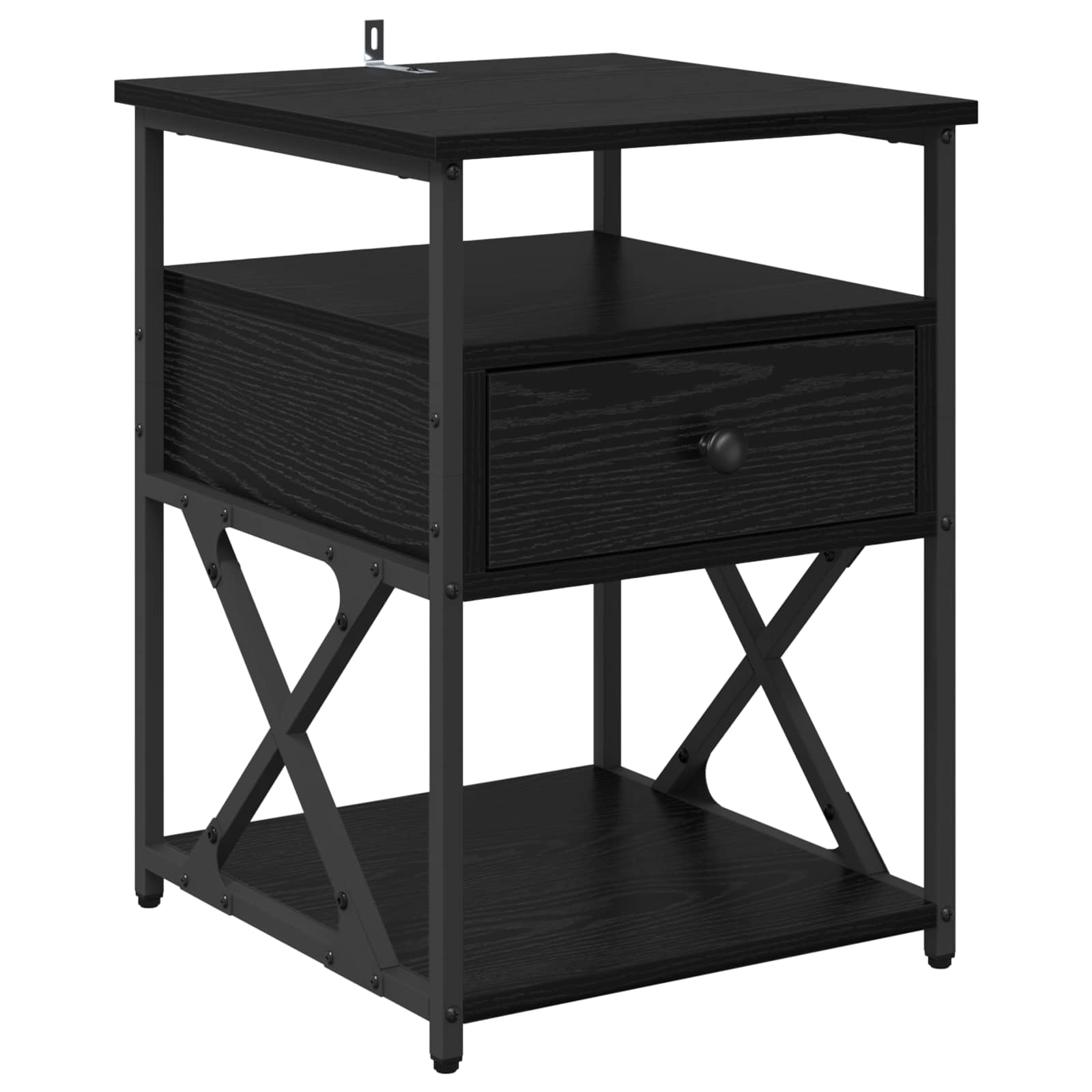 Nachttisch 2 Stk. Schwarz Eichen-Optik 40 x 42 x 55 cm