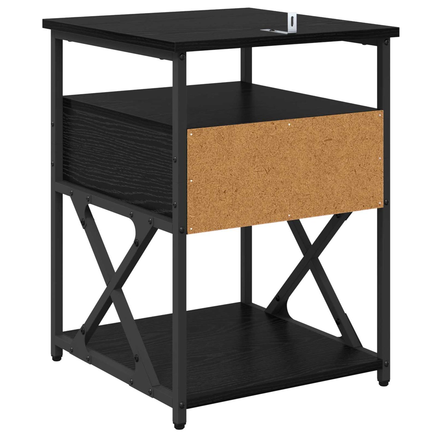 Nachttisch 2 Stk. Schwarz Eichen-Optik 40 x 42 x 55 cm