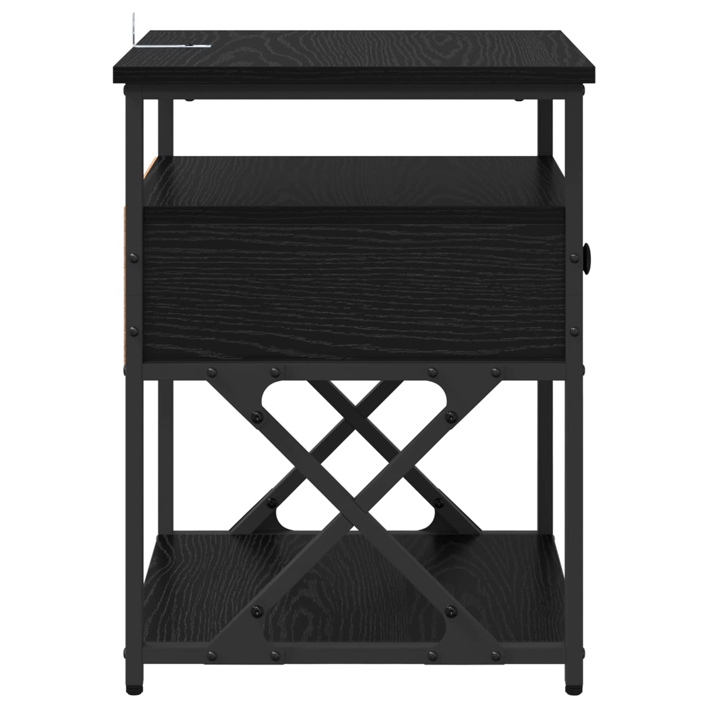 Nachttisch 2 Stk. Schwarz Eichen-Optik 40 x 42 x 55 cm