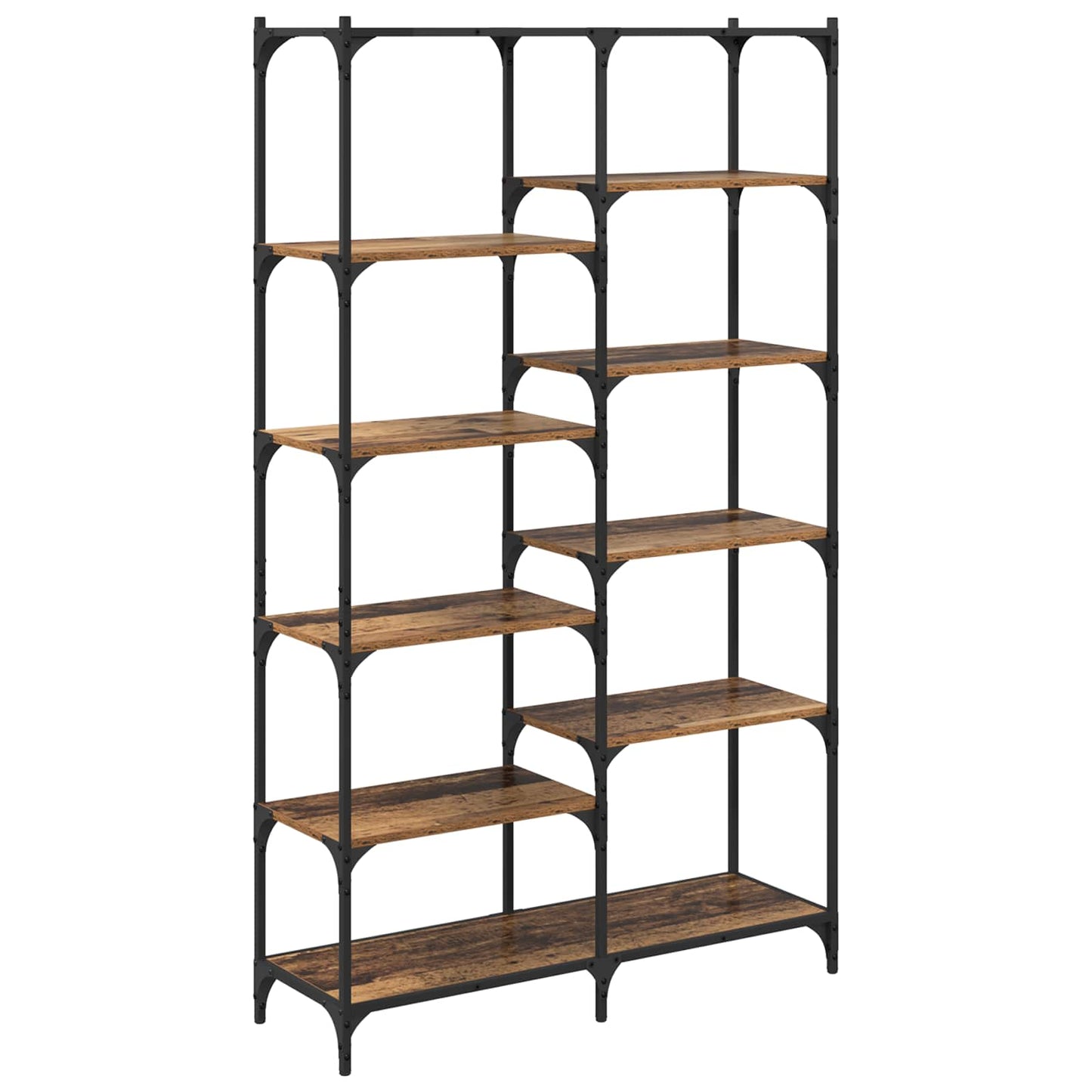 Regal 9 Ebenen 100 x 32 x 170 cm Holzwerkstoff Altholz