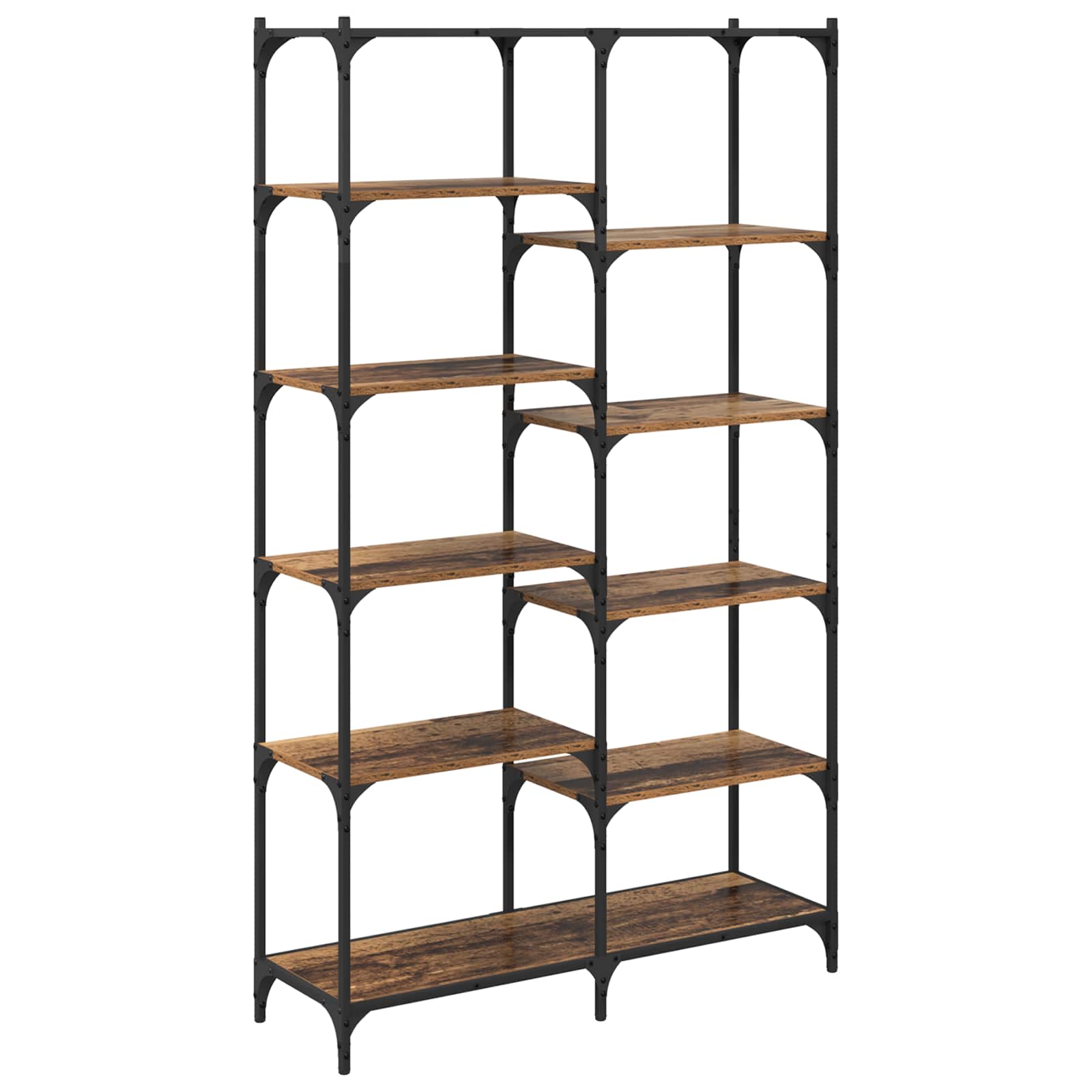 Regal 9 Ebenen 100 x 32 x 170 cm Holzwerkstoff Altholz