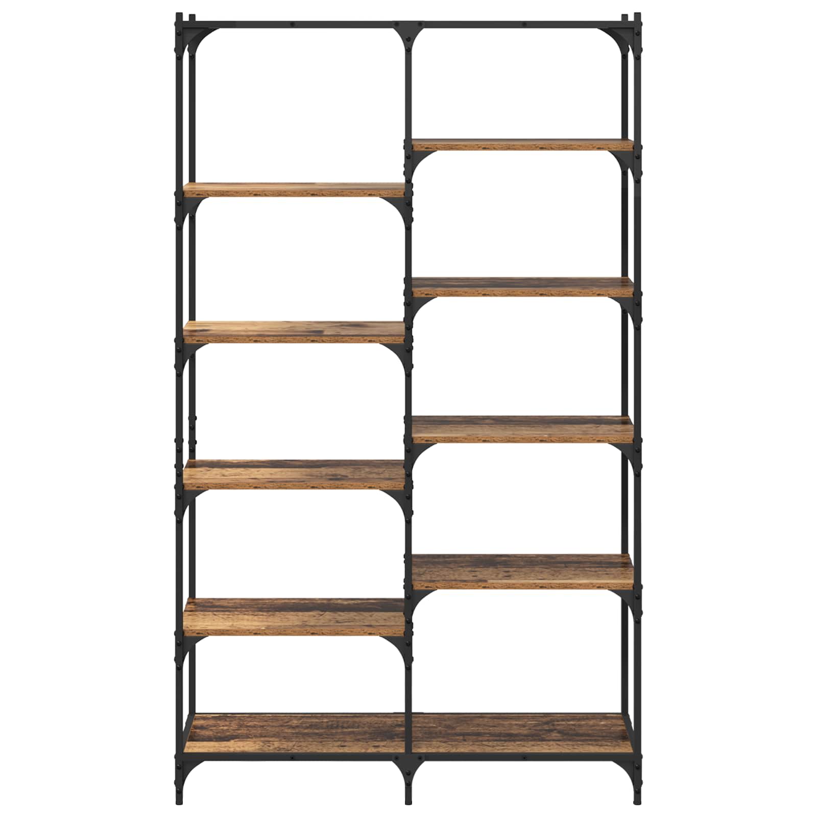 Regal 9 Ebenen 100 x 32 x 170 cm Holzwerkstoff Altholz