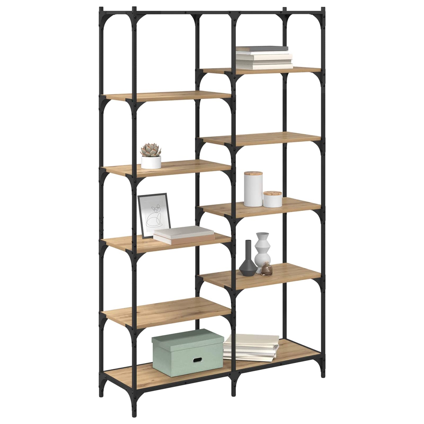 Regal 9 Ebenen 100 x 32 x 170 cm Holzwerkstoff Artisan-Eiche