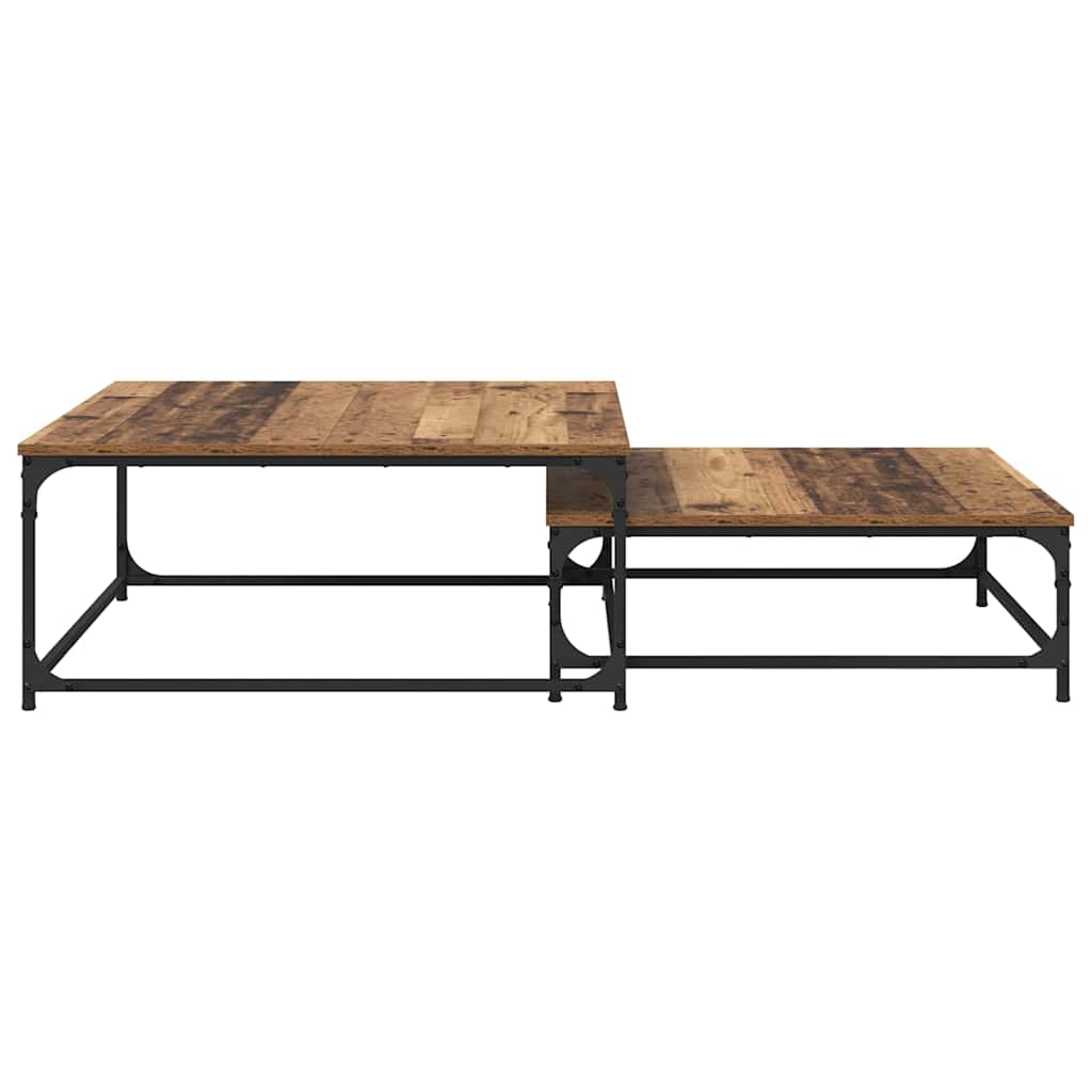 Couchtisch 2 stk. Altholz 80 x 80 x 35 cm Holzwerkstoff