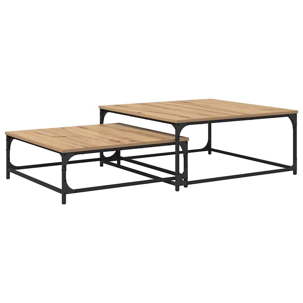 Couchtisch 2 stk. Artisan-Eiche 80 x 80 x 35 cm Holzwerkstoff