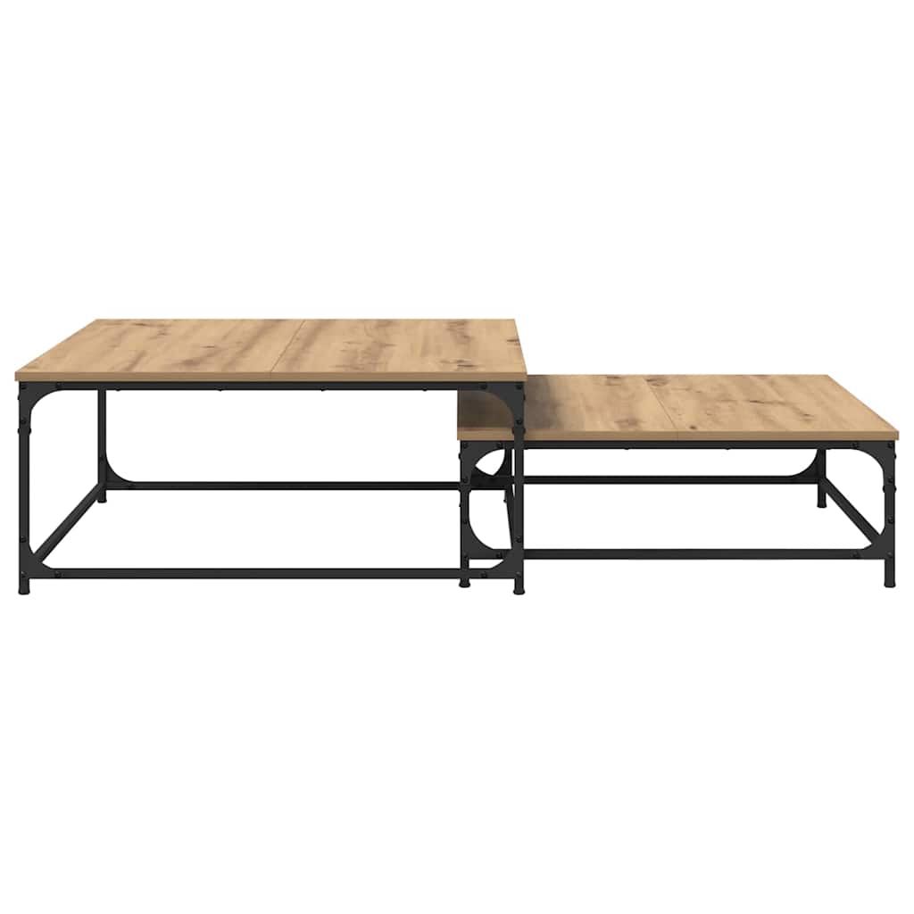 Couchtisch 2 stk. Artisan-Eiche 80 x 80 x 35 cm Holzwerkstoff