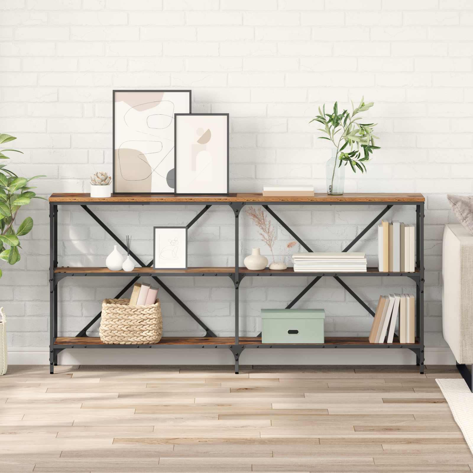 Konsolentisch Altholz 160 x 30 x 75 cm Holzwerkstoff