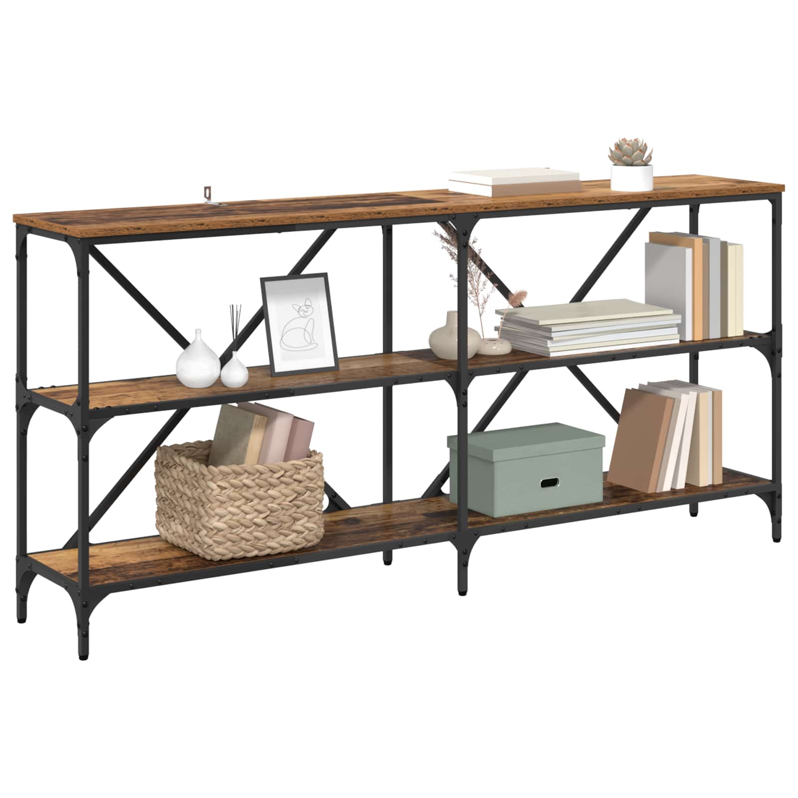 Konsolentisch Altholz 160 x 30 x 75 cm Holzwerkstoff