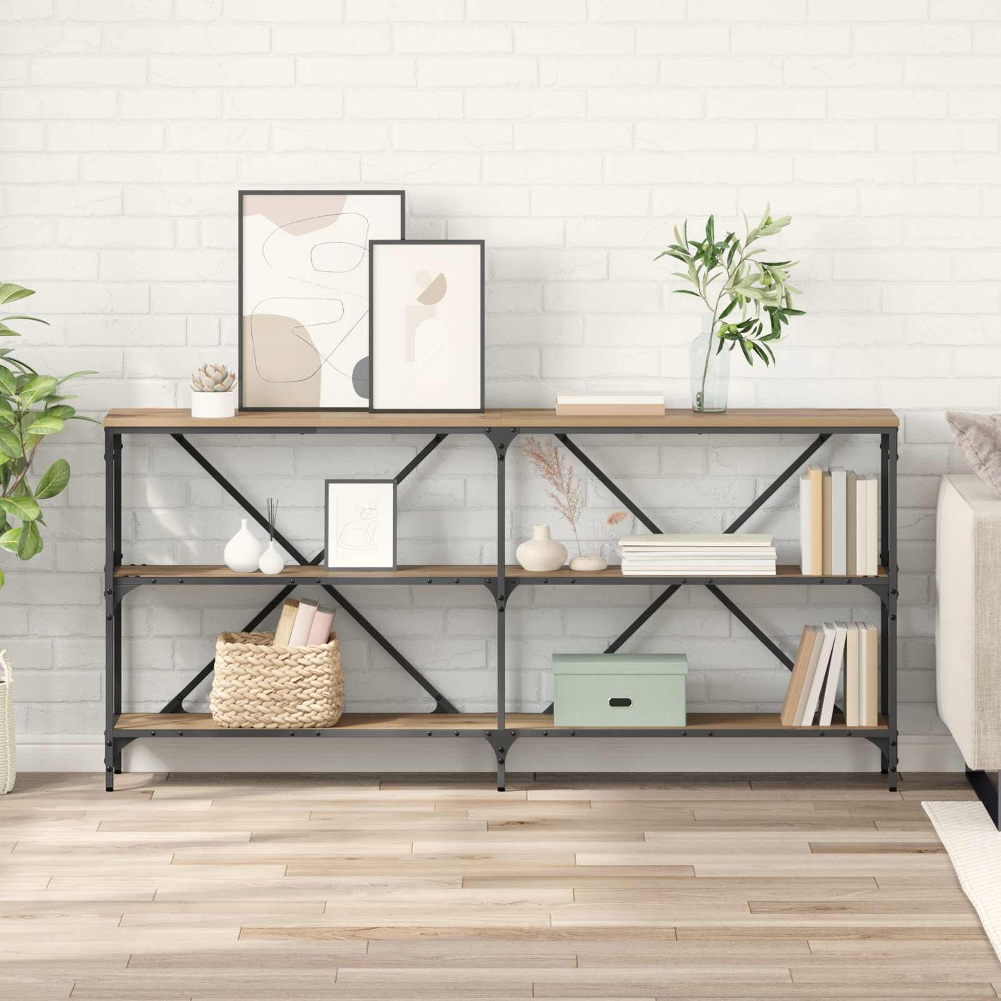 Konsolentisch Artisan-Eiche 160 x 30 x 75 cm Holzwerkstoff
