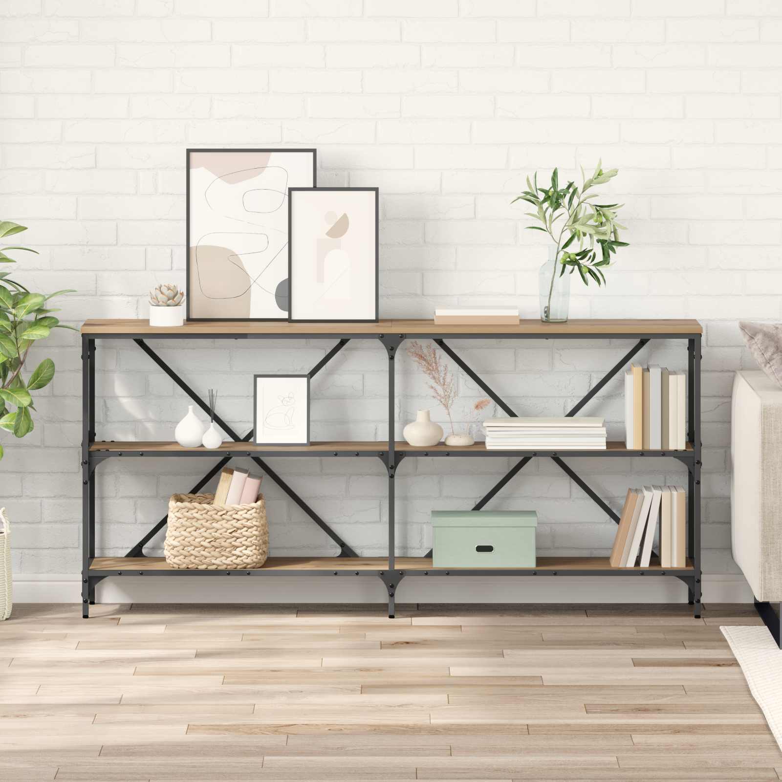 Konsolentisch Artisan-Eiche 160 x 30 x 75 cm Holzwerkstoff