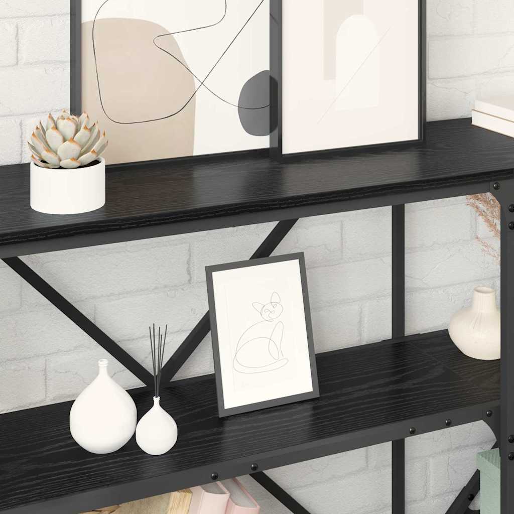 Konsolentisch Schwarz Eichen-Optik 180 x 30 x 75 cm