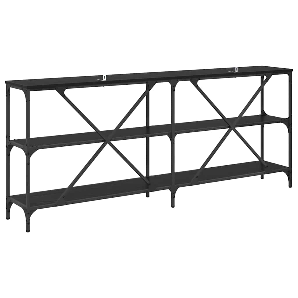 Konsolentisch Schwarz Eichen-Optik 180 x 30 x 75 cm