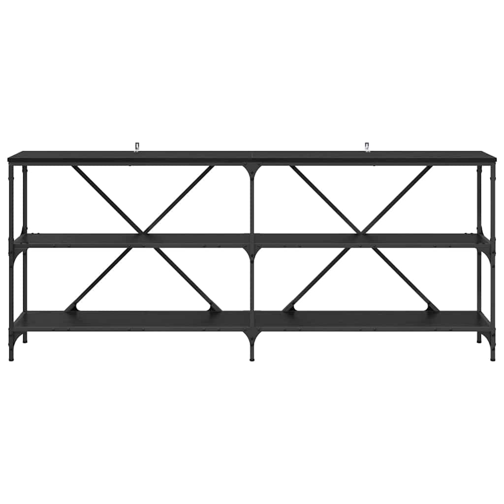 Konsolentisch Schwarz Eichen-Optik 180 x 30 x 75 cm