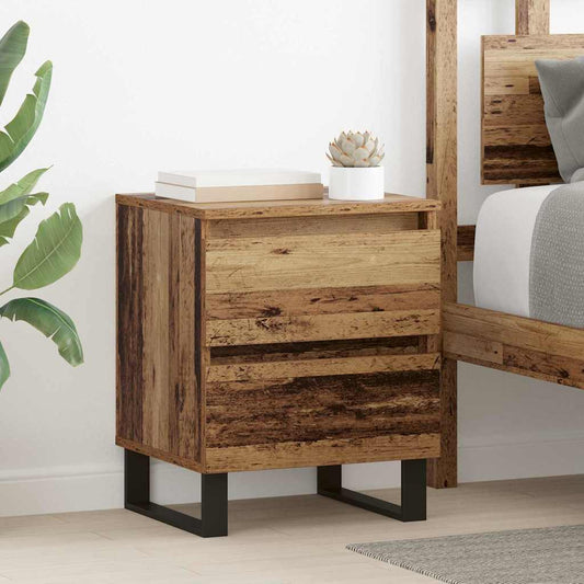 Nachttisch mit Schubladen Altholz 40 x 35 x 50 cm Holzwerkstoff
