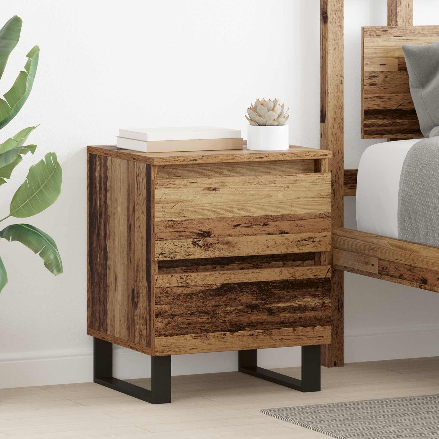 Nachttisch Altholz 40 x 35 x 50 cm Holzwerkstoff