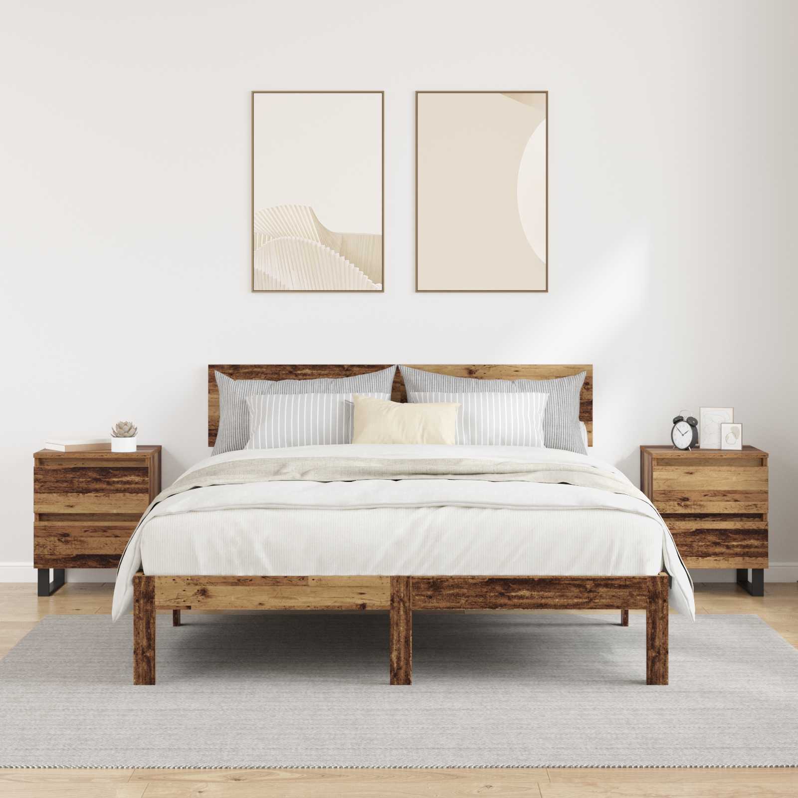 Nachttisch 2 stk. Altholz 40 x 35 x 50 cm Holzwerkstoff