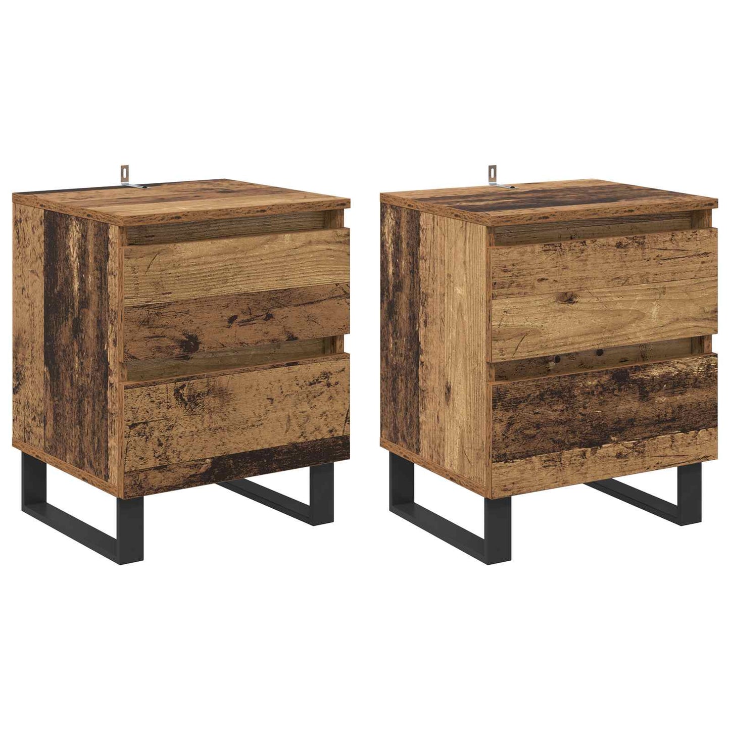 Nachttisch 2 stk. Altholz 40 x 35 x 50 cm Holzwerkstoff