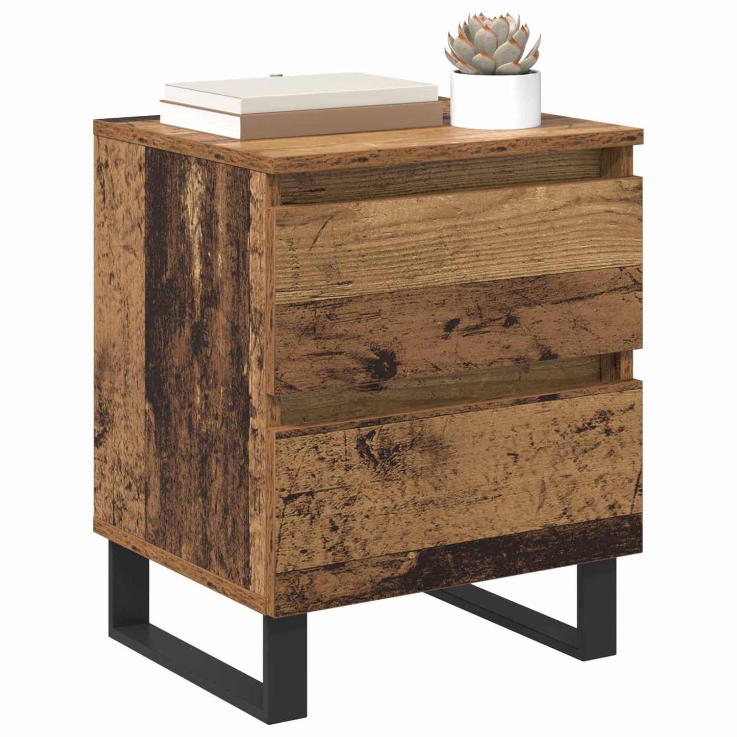 Nachttisch 2 stk. Altholz 40 x 35 x 50 cm Holzwerkstoff