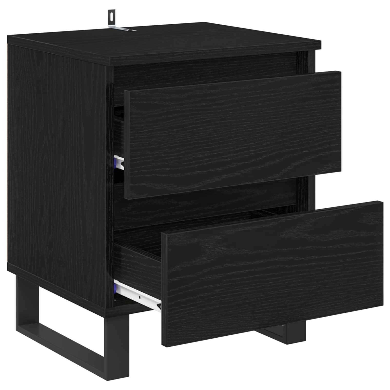 Nachttisch Schwarz Eichen-Optik 40 x 35 x 50 cm Holzwerkstoff