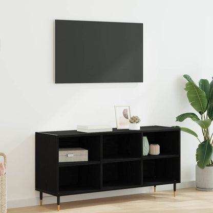 TV-Schränk 103,5 x 30 x 50 cm Schwarz Eichen-Optik