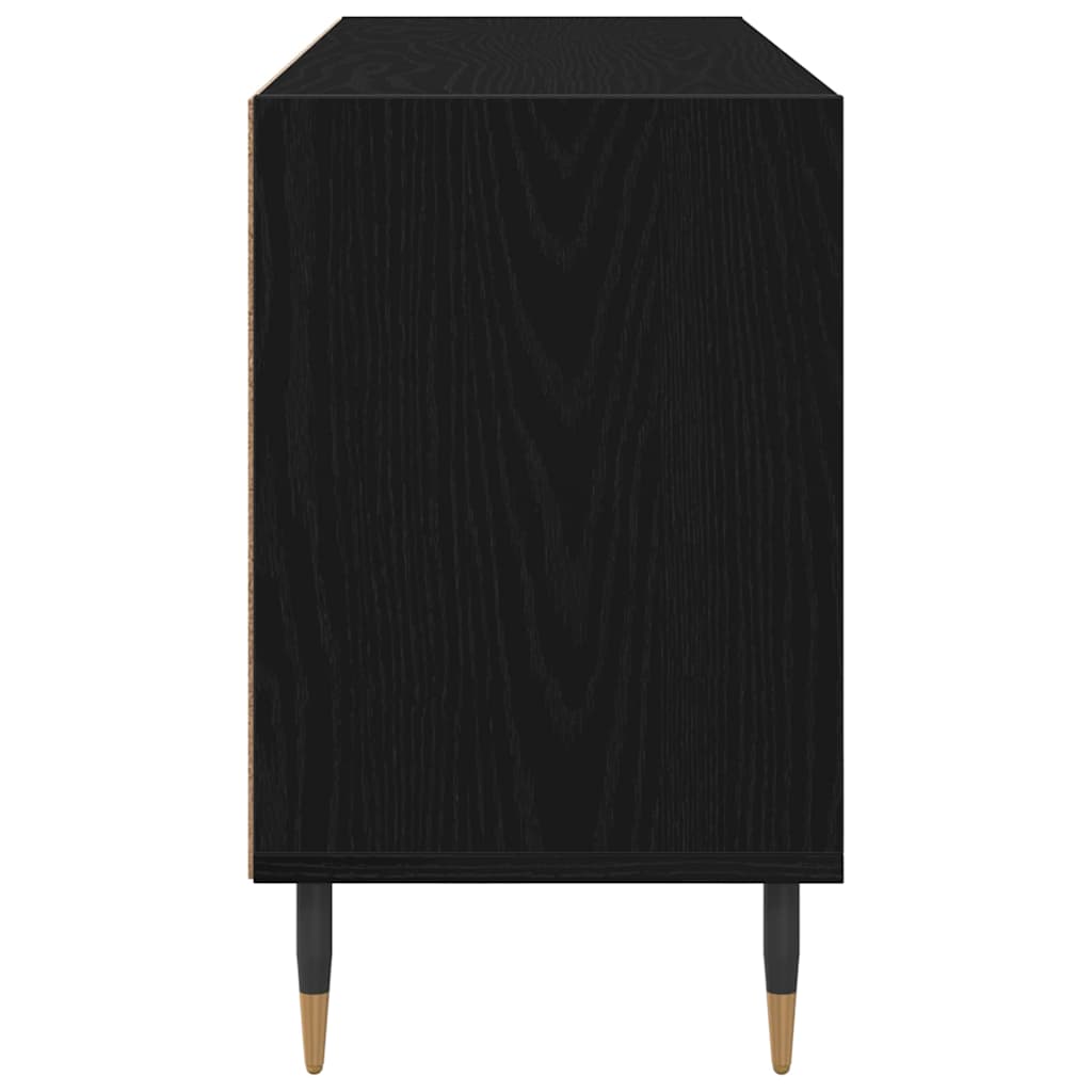 TV-Schränk 103,5 x 30 x 50 cm Schwarz Eichen-Optik