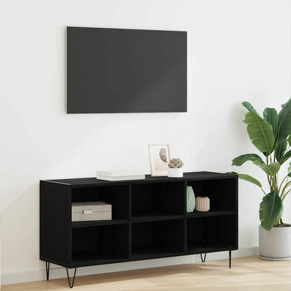 TV-Schränk 103,5 x 30 x 50 cm Schwarz Eichen-Optik