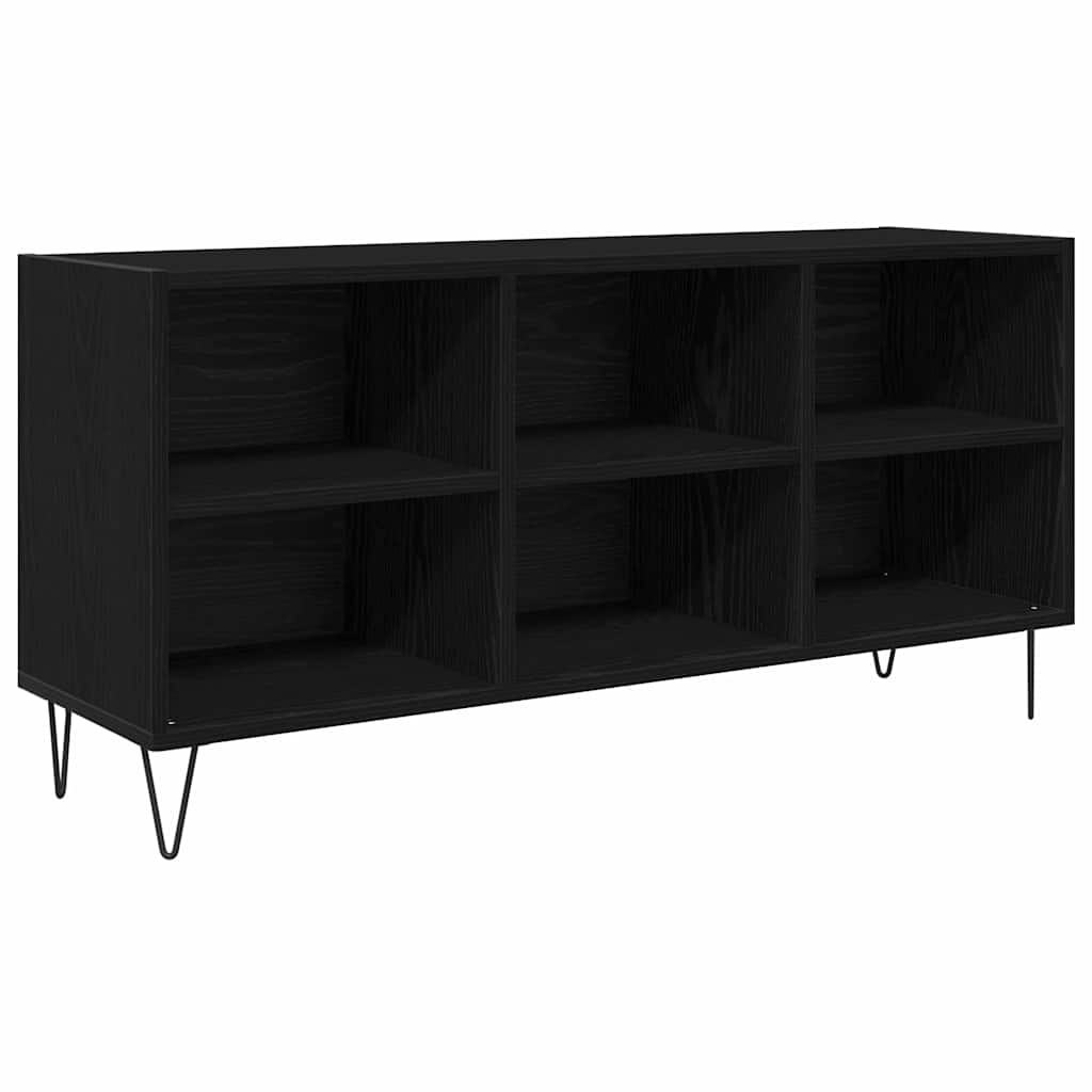 TV-Schränk 103,5 x 30 x 50 cm Schwarz Eichen-Optik