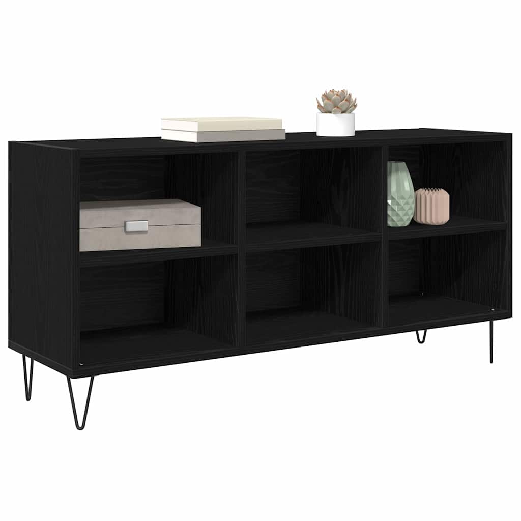 TV-Schränk 103,5 x 30 x 50 cm Schwarz Eichen-Optik