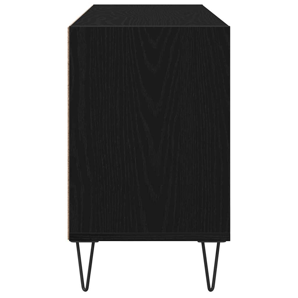 TV-Schränk 103,5 x 30 x 50 cm Schwarz Eichen-Optik