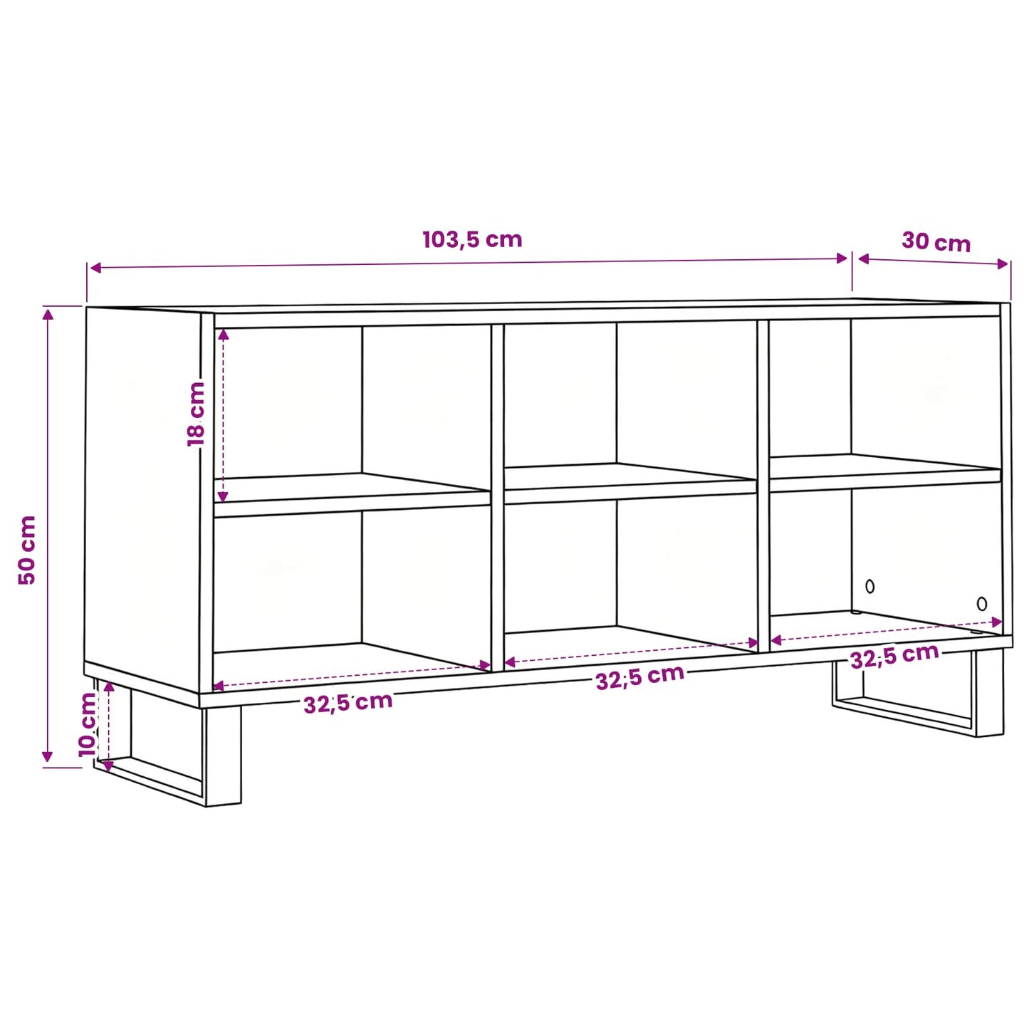 TV-Schränk 103,5 x 30 x 50 cm Altholz Holzwerkstoff