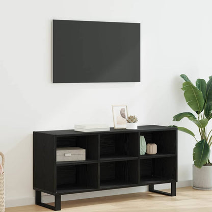 TV-Schränk 103,5 x 30 x 50 cm Schwarz Eichen-Optik