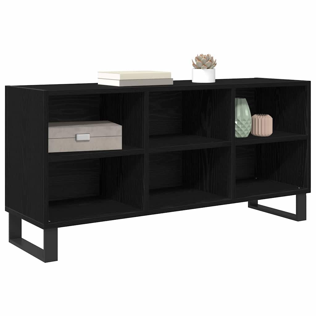 TV-Schränk 103,5 x 30 x 50 cm Schwarz Eichen-Optik
