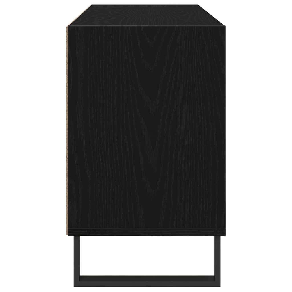 TV-Schränk 103,5 x 30 x 50 cm Schwarz Eichen-Optik