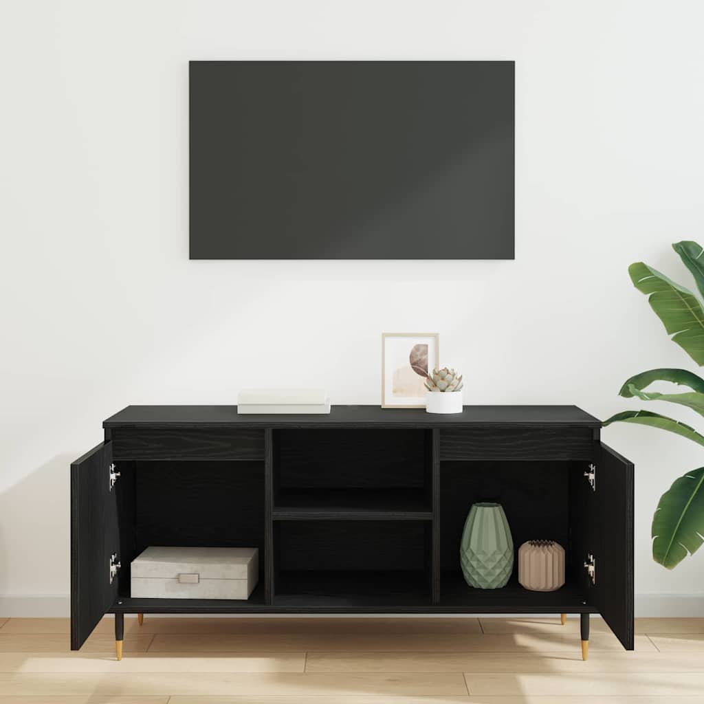 TV-Schränk 104 x 35 x 50 cm Schwarz Eichen-Optik Holzwerkstoff