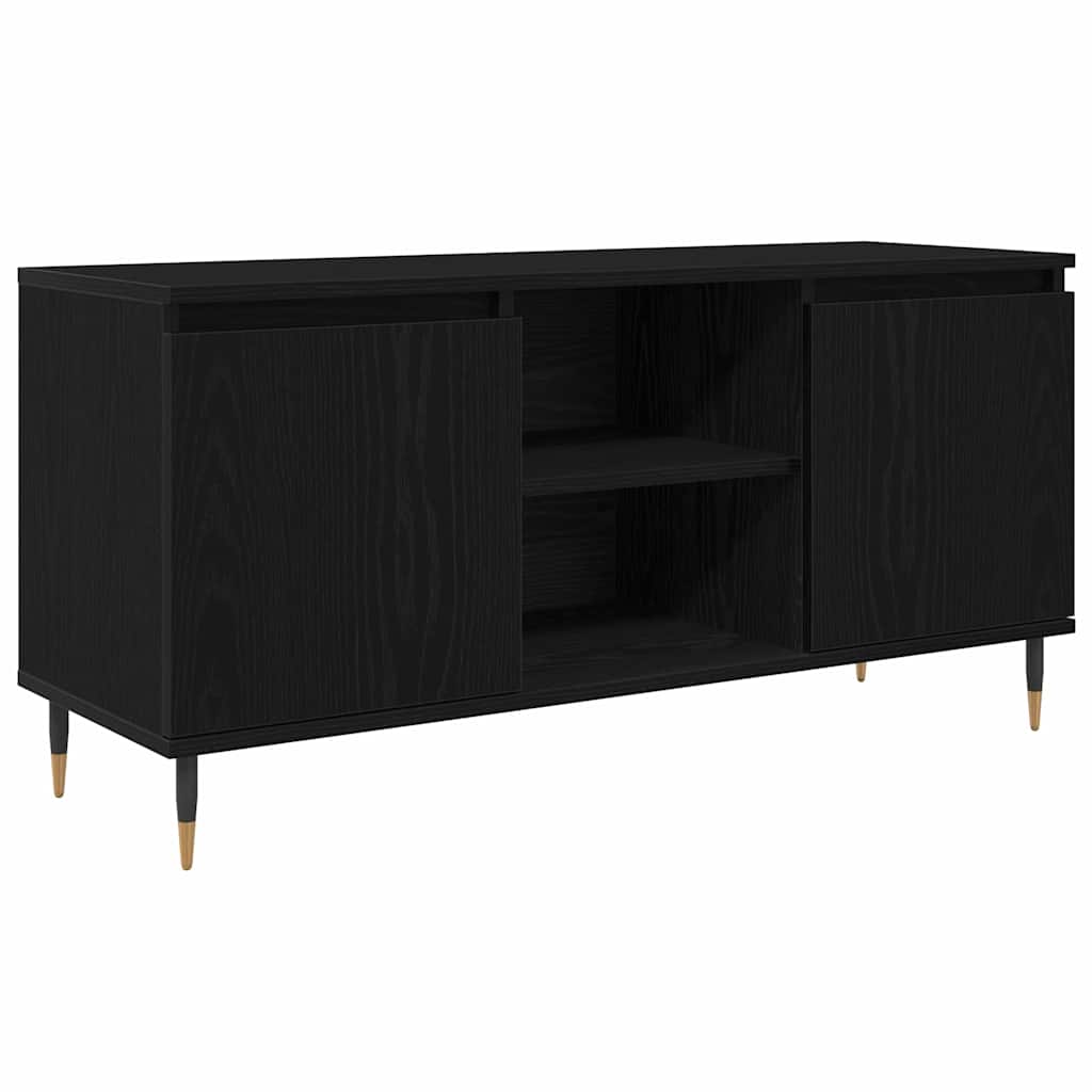 TV-Schränk 104 x 35 x 50 cm Schwarz Eichen-Optik Holzwerkstoff
