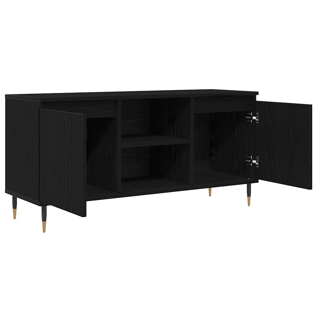 TV-Schränk 104 x 35 x 50 cm Schwarz Eichen-Optik Holzwerkstoff