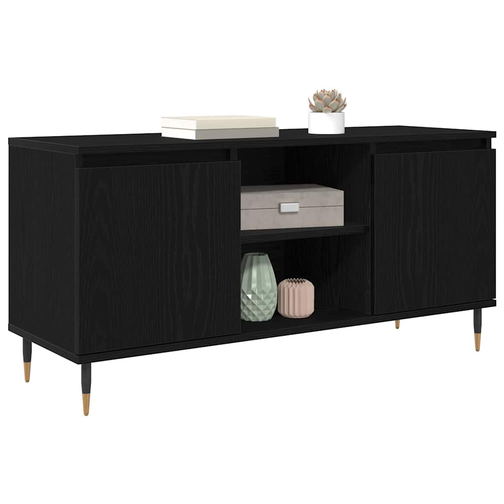 TV-Schränk 104 x 35 x 50 cm Schwarz Eichen-Optik Holzwerkstoff