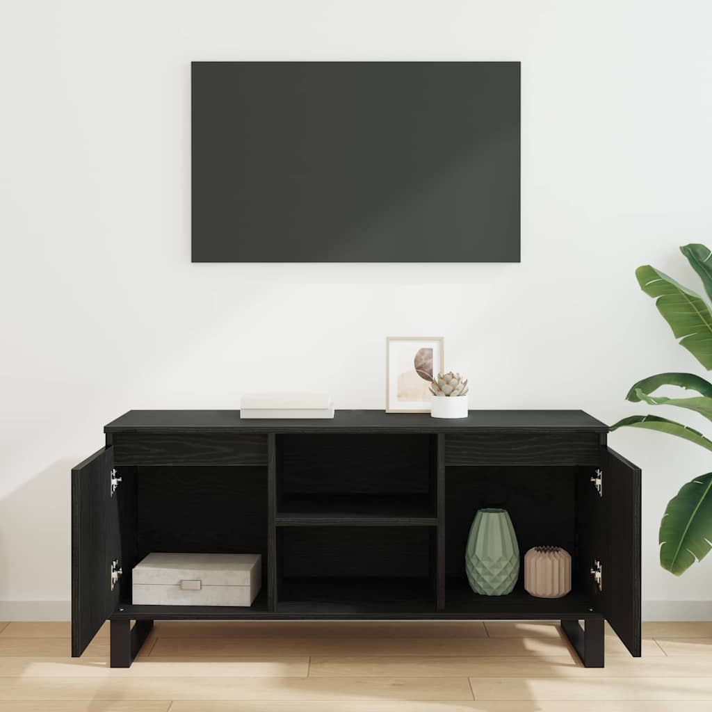 TV-Schränk 104 x 35 x 50 cm Schwarz Eichen-Optik Holzwerkstoff