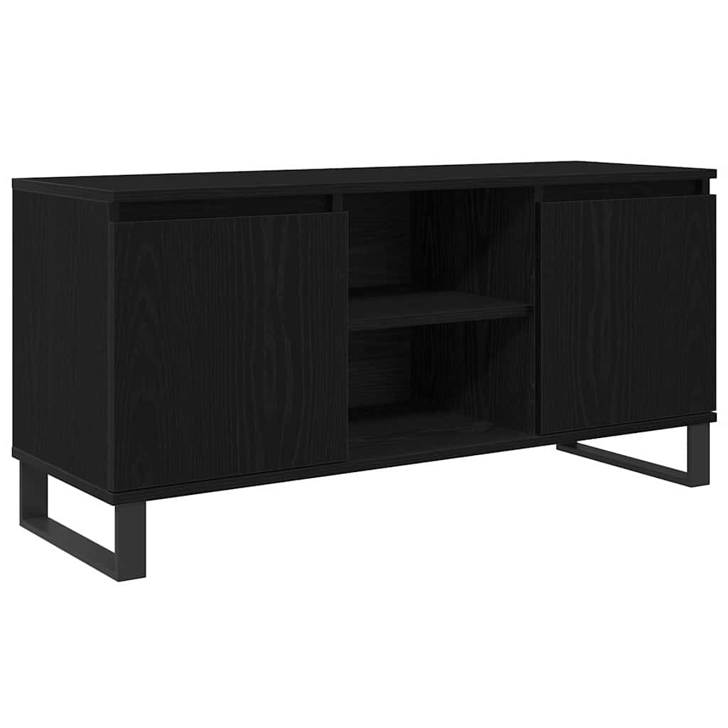 TV-Schränk 104 x 35 x 50 cm Schwarz Eichen-Optik Holzwerkstoff