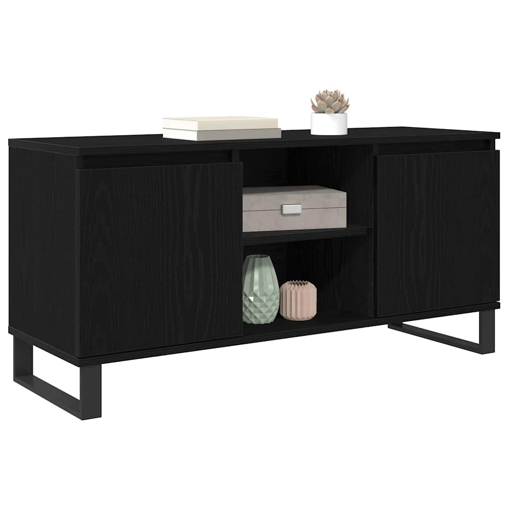 TV-Schränk 104 x 35 x 50 cm Schwarz Eichen-Optik Holzwerkstoff