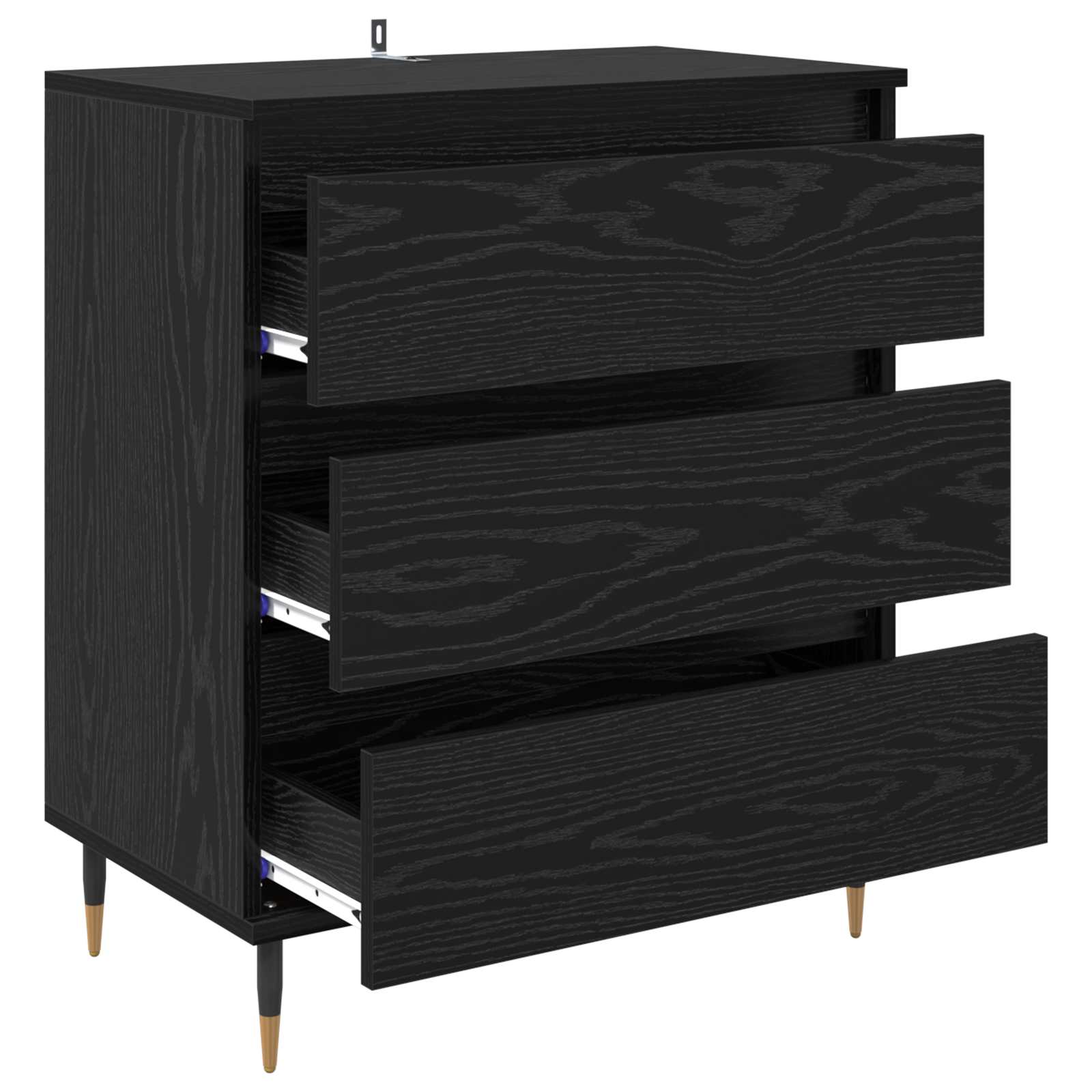 Sideboard Schwarz Eichen-Optik 60 x 35 x 70 cm Holzwerkstoff