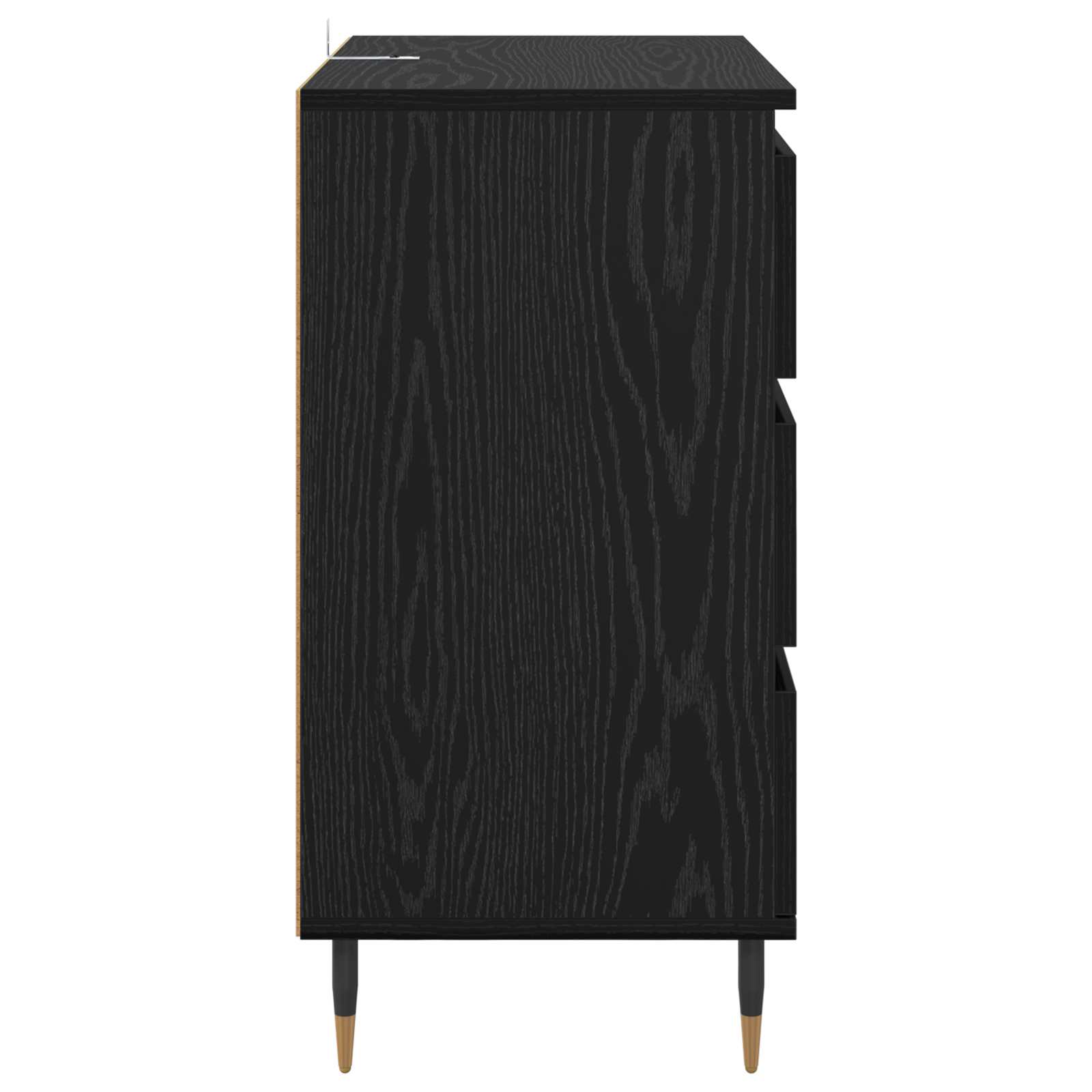 Sideboard Schwarz Eichen-Optik 60 x 35 x 70 cm Holzwerkstoff
