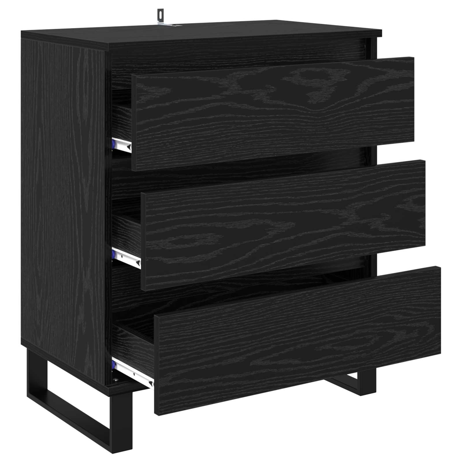 Sideboard Schwarz Eichen-Optik 60 x 35 x 70 cm Holzwerkstoff