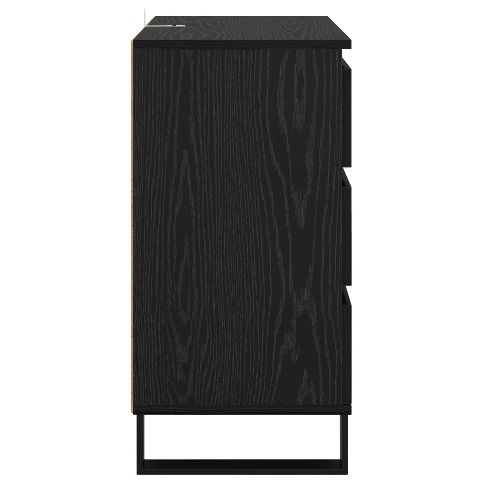 Sideboard Schwarz Eichen-Optik 60 x 35 x 70 cm Holzwerkstoff