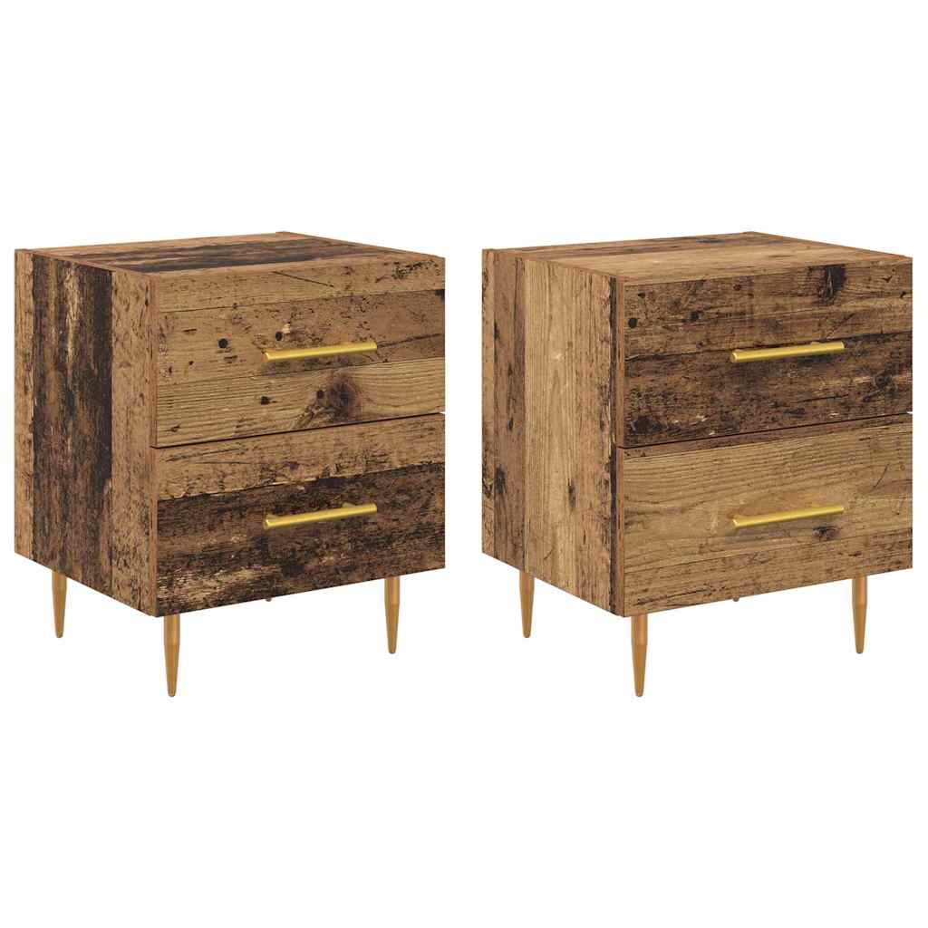 Nachttisch 2 Stk. Altholz 40 x 35 x 47,5 cm Holzwerkstoff