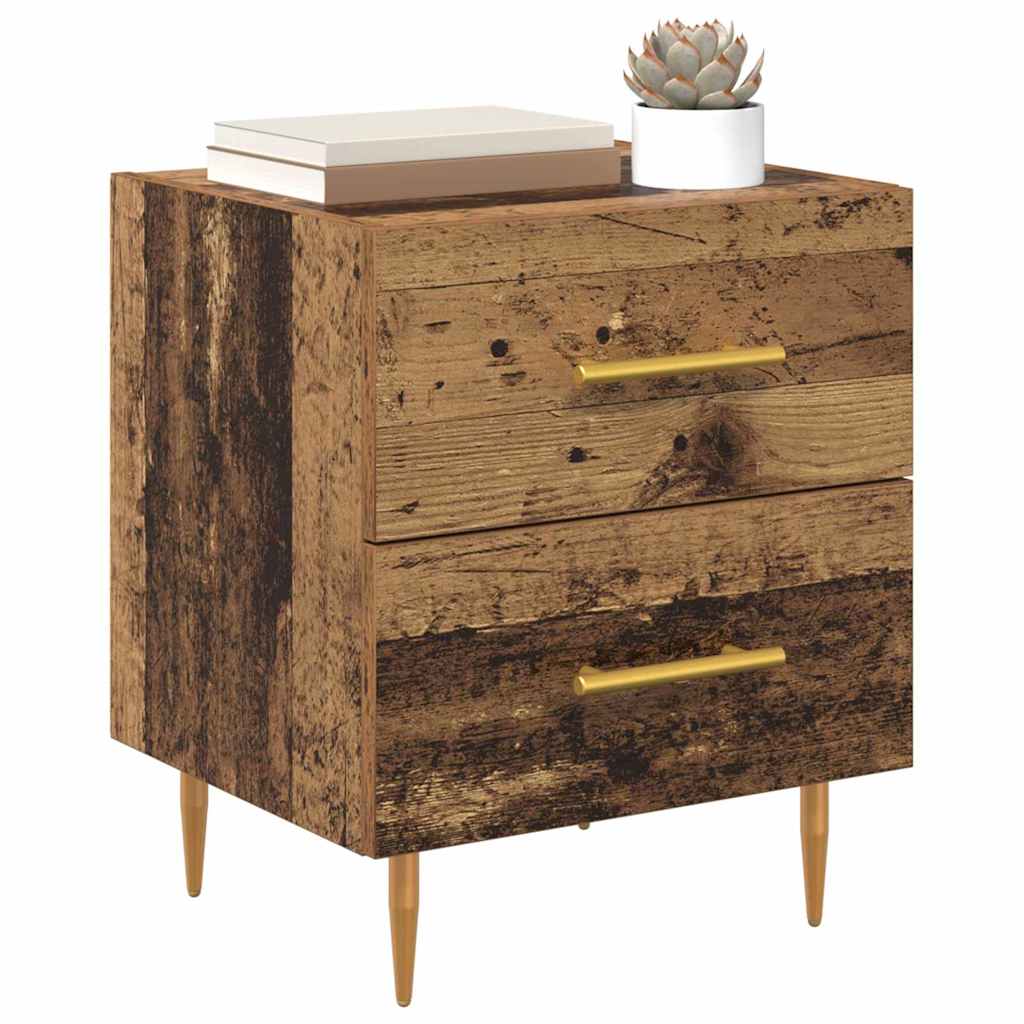 Nachttisch 2 Stk. Altholz 40 x 35 x 47,5 cm Holzwerkstoff