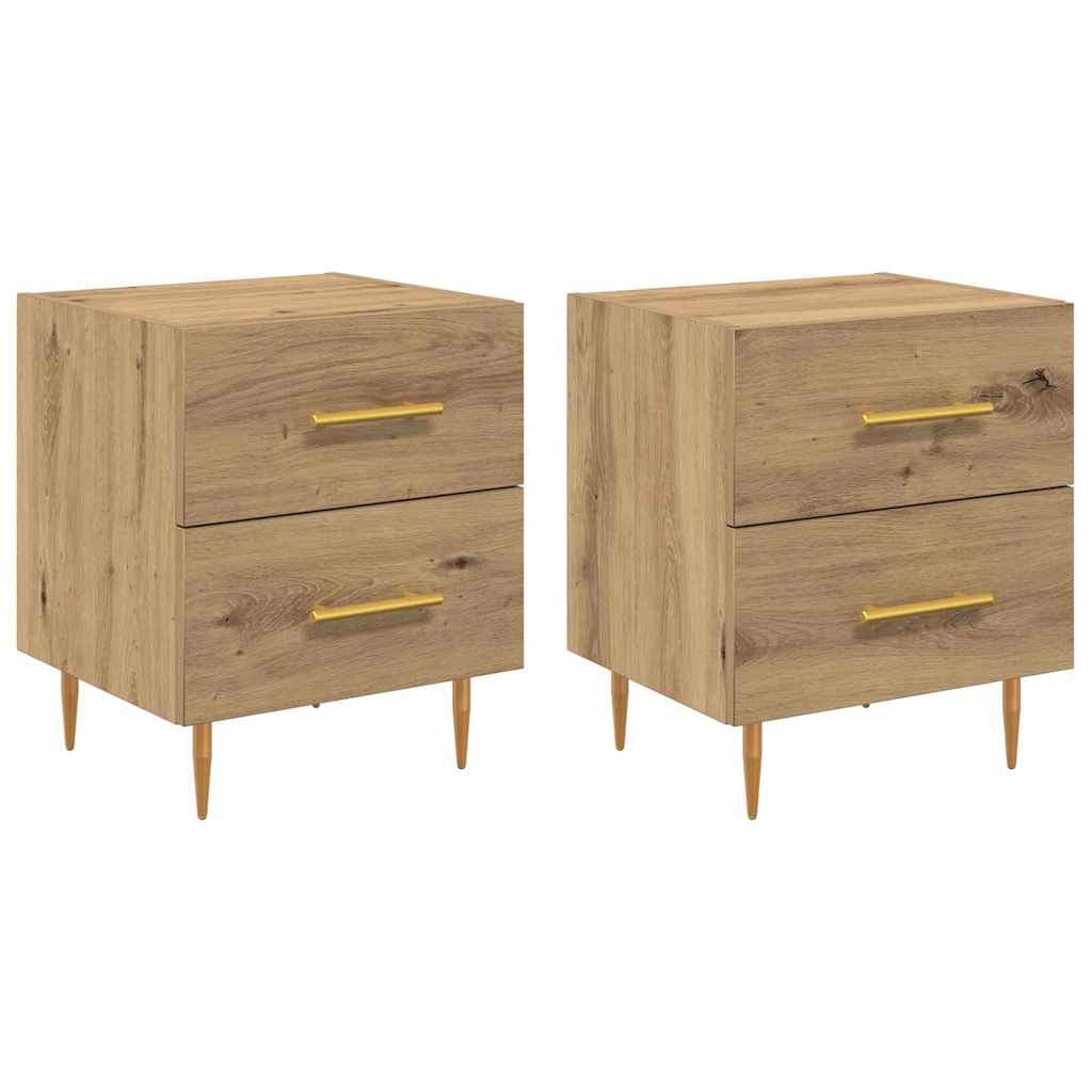 Nachttisch 2 Stk. Artisan-Eiche 40 x 35 x 47,5 cm Holzwerkstoff