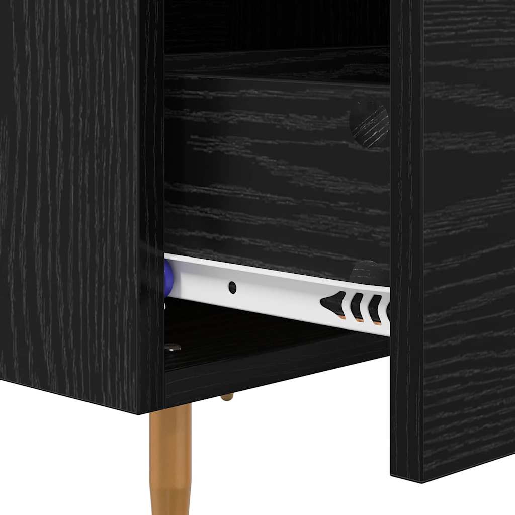 Nachttisch 2 Stk. Schwarz Eichen-Optik 40 x 35 x 47,5 cm