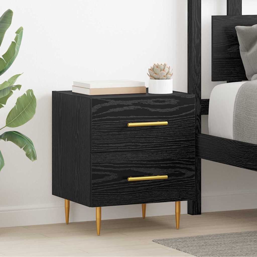 Nachttisch 2 Stk. Schwarz Eichen-Optik 40 x 35 x 47,5 cm